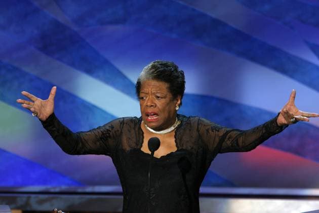 IMAGO ICONS: Maya Angelou Democratic Convention, Boston, 7 27 04 Poet Maya Angelou addressing the Democratic National Convention in Boston, 7 27 04. Boston MA United States EDITORIAL USE ONLY Copyright: x(c)xLisaxQuinonesx2004x x bsphotos016203