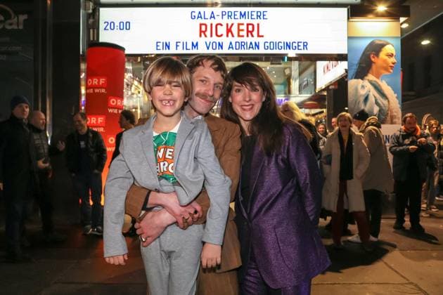 RECORD DATE NOT STATED 17.01.2024, Gartenbaukino, RICKERL MUSIK IS HÖCHSTENS A HOBBY Premiere , Absolutes Premieren Highlight von Adrian Goiginger! im Bild: David VOODOO JÜRGENS Öllerer, Ben Winkler, Agnes Hausmann, RICKERL MUSIK IS HÖCHSTENS A HOBBY Premiere