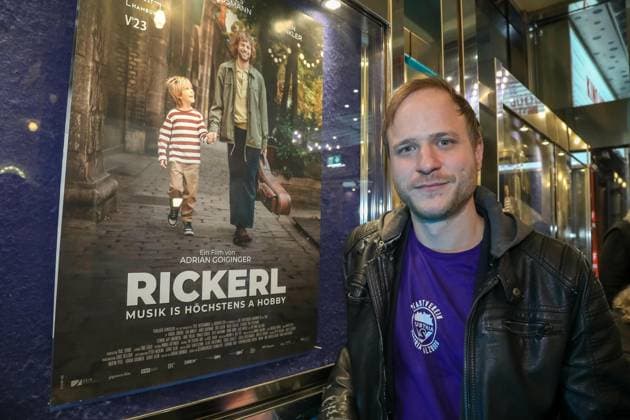 RECORD DATE NOT STATED 17.01.2024, Gartenbaukino, RICKERL MUSIK IS HÖCHSTENS A HOBBY Premiere , Absolutes Premieren Highlight von Adrian Goiginger! im Bild: Adriane Gradziel, -Regie, -mit Film Plakat, RICKERL MUSIK IS HÖCHSTENS A HOBBY Premiere