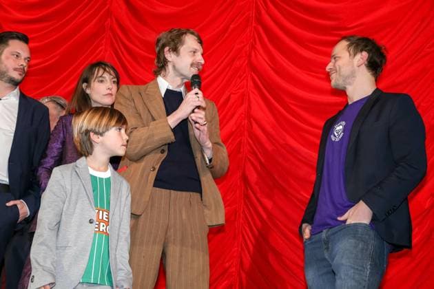 RECORD DATE NOT STATED 17.01.2024, Gartenbaukino, RICKERL MUSIK IS HÖCHSTENS A HOBBY Premiere , Absolutes Premieren Highlight von Adrian Goiginger! im Bild: Agnes Hausmann, David VOODOO JÜRGENS Öllerer, Ben Winkler, Adrian Goiginger, -a d Bühne, RICKERL MUSIK IS HÖCHSTENS A HOBBY Premiere