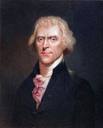 Thomas Jefferson 1743-1826. 3. Präsident der U.S.A. Aus dem Buch Gallery of Portraits, veröffentlicht 1833., Historisch, digital restaurierte Reproduktion von einer Vorlage aus dem 19. Jahrhundert, Record date not stated