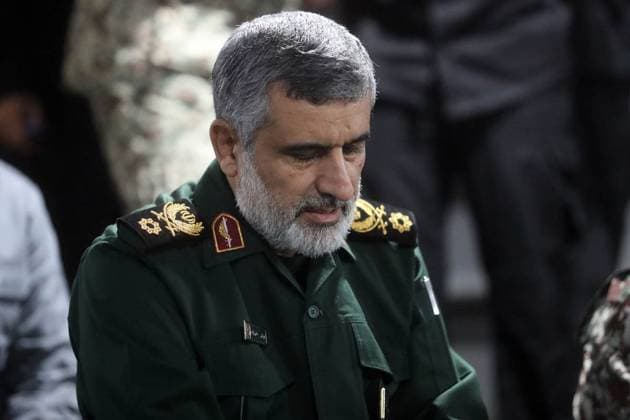Iran, Militärübung am Persischen Golf January 19, 2024, Undisclosed, Persian Gulf, Iran: The head of the corps aerospace division General AMIR ALI HAJIZADEH during a military drill at an undisclosed location in the Persian Gulf, southern Iran. Undisclosed Iran - ZUMAi98_ 20240119_zih_i98_011 Copyright: xIranianxArmyxOfficex