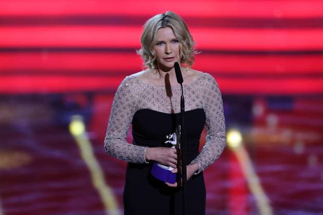 Bayerischer Filmpreis 2023 Ehrenpreisträgerin Veronica Ferres während ihrer Dankesrede. Verleihung des 45. Bayerischen Filmpreises 2023 am 19.01.2024 im Prinzregententheater in Münche. Bayern, Deutschland.