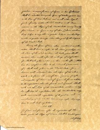 The Louisiana Purchase Treaty, Page 5 of 7 On April 29, 1803, U.S. envoys agreed to pay a total of $15 million to France for approximately 828,000 square miles of land. The land in question doubled the national domain. The final boundaries of the territory were not settled for many years, since the 1803 treaty did not set the limits of the region. EDITORIAL USE ONLY Copyright: xx 5.044e x picturehistory002824