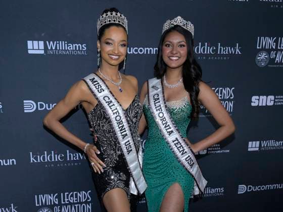 January 19, 2024, Beverly Hills, California, United States: Tianna Clark and Taliya Peiris attend the 21st Living Legends of Aviation 2024. Beverly Hills United States - ZUMAb173 20240119_aap_b173_028 Copyright: xBillyxBennightx