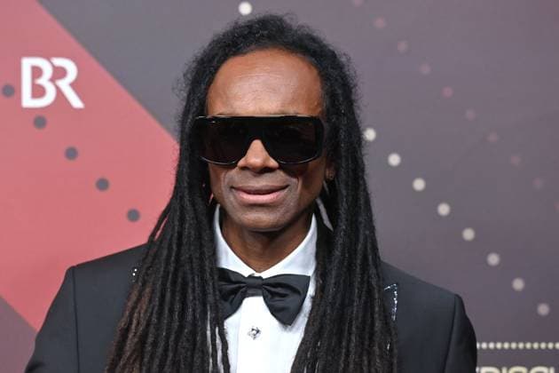 Fab Morvan, Einzelbild,angeschnittenes Einzelmotiv,Portraet,Portrait,Porträt. Roter Teppich,Red Carpet,Bayerischer Filmpreis 2023 am 19.09.2024 im Prinzregententheater in Muenchen.