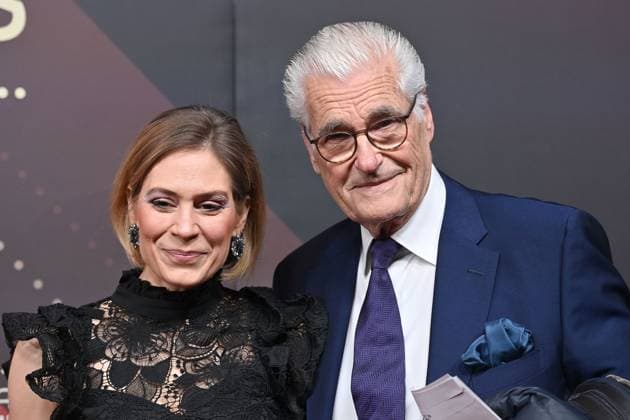 Julia Schuetze und Sky Du Mont (Schauspieler), Roter Teppich,Red Carpet,Bayerischer Filmpreis 2023 am 19.09.2024 im Prinzregententheater in Muenchen.