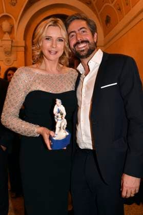Veronica Ferres und David Dietl bei der Verleihung des 45. Bayerischen Filmpreises 2023 im Prinzregententheater. München, 19.01.2024