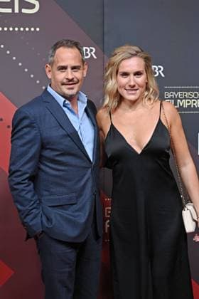 Moritz Bleibtreu and Saskia Bleibtreu. Roter Teppich,Red Carpet,Bayerischer Filmpreis 2023 am 19.09.2024 im Prinzregententheater in Muenchen.