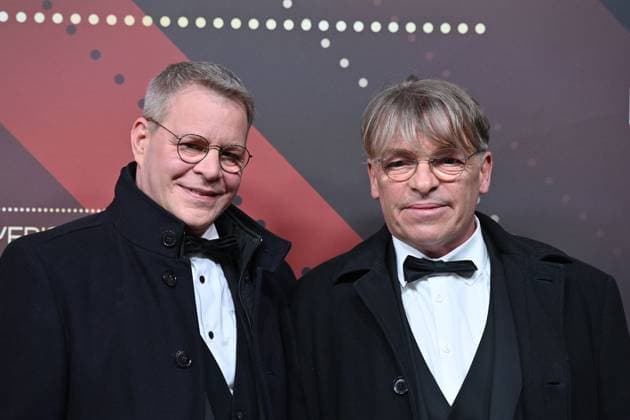v.re:Andre Eisermann, Manuel Bortt. Roter Teppich,Red Carpet,Bayerischer Filmpreis 2023 am 19.09.2024 im Prinzregententheater in Muenchen.