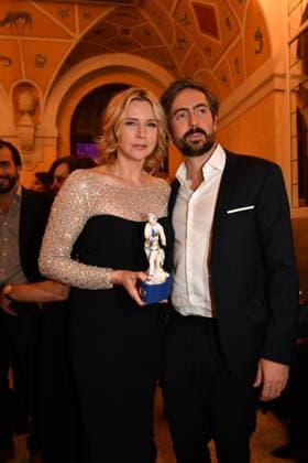 Veronica Ferres und David Dietl Verleihung des Bayerischen Filmpreis Party Preisträger Prinzregenten Theater München 19. Januar 2024