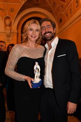 Veronica Ferres und David Dietl Verleihung des Bayerischen Filmpreis Party Preisträger Prinzregenten Theater München 19. Januar 2024