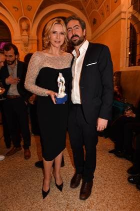 Veronica Ferres und David Dietl Verleihung des Bayerischen Filmpreis Party Preisträger Prinzregenten Theater München 19. Januar 2024