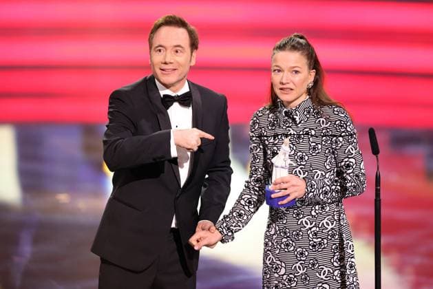 Bayerischer Filmpreis 2023 Hannah Herzsprung und Michael Bully Herbig. Verleihung des 45. Bayerischen Filmpreises 2023 am 19.01.2024 im Prinzregententheater in Münche. Bayern, Deutschland.