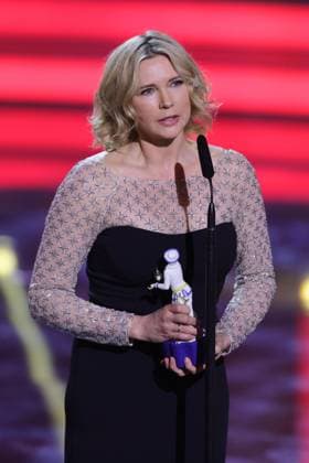 Bayerischer Filmpreis 2023 Ehrenpreisträgerin Veronica Ferres während ihrer Dankesrede. Verleihung des 45. Bayerischen Filmpreises 2023 am 19.01.2024 im Prinzregententheater in Münche. Bayern, Deutschland.