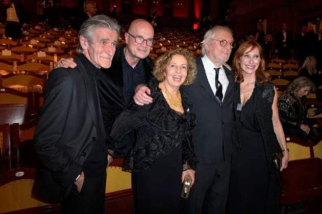 Bernd Schadewald, Christian Berkel, Michaela May, Günther Maria Halmer und Andrea Sawatzki bei der Verleihung des 45. Bayerischen Filmpreises 2023 im Prinzregententheater. München, 19.01.2024