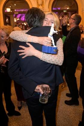 Veronica Ferres und David Dietl bei der Verleihung des 45. Bayerischen Filmpreises 2023 im Prinzregententheater. München, 19.01.2024