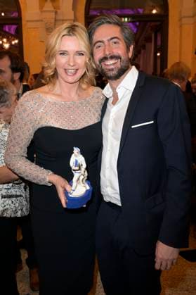 Veronica Ferres und David Dietl bei der Verleihung des 45. Bayerischen Filmpreises 2023 im Prinzregententheater. München, 19.01.2024