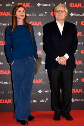 Sabrina Colle mit Ehemann Vittorio Sgarbi bei der Verleihung des Filmpreises Ciak d oro 2023 im Palazzo Colonna. Rom, 20.01.2024
