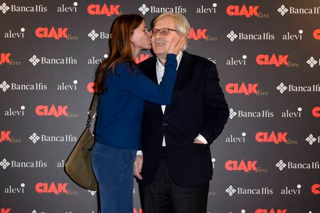 Sabrina Colle mit Ehemann Vittorio Sgarbi bei der Verleihung des Filmpreises Ciak d oro 2023 im Palazzo Colonna. Rom, 20.01.2024
