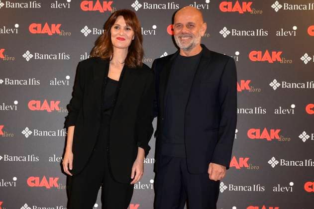 Paola Cortellesi mit Ehemann Riccardo Milani bei der Verleihung des Filmpreises Ciak d oro 2023 im Palazzo Colonna. Rom, 20.01.2024