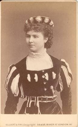 Gertrud Synnerberg Madame Gertrud Synnerberg was a soprano. In March, 1890, she made her New York debut as Emilia in Otello at the Metropolitan with the Italian Opera Company. Later that same month Synnerberg sang Amneris in Aida and in April she performed in Faust. The vocalist sang the role of Lucia in 1893 at the Garden Theatre with the Hinrichs Opera Company. Synnerberg appears here in an Elizabethan male costume. This British carte de visite was produced by Elliott & Fry, 55 & 56 Baker Street, London. xx EDITORIAL USE ONLY Copyright: xx MES26234 Elliottx&xFryx picturehistory010276