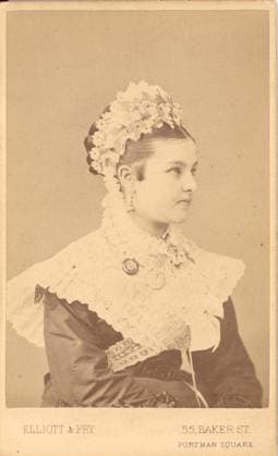 Mrs. Wilson Mrs. Wilson is not in traditional Victorian garb but appears to wear a foreign costume. She may have been an actress. This British carte de visite was produced by Elliott & Fry, 55 Baker Street, London. EDITORIAL USE ONLY Copyright: xx MES26269 Elliottx&xFryx picturehistory010315
