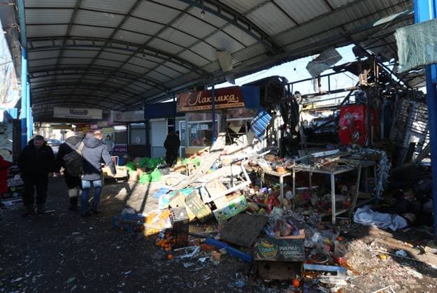 News Themen der Woche KW03 Russia Ukraine Military Operation Shelling 8603004 21.01.2024 The view shows a market damaged due to shelling by Ukrainian forces during Russia s military operation in Ukraine, in Donetsk, Donetsk People s Republic, Russia. Viktoria Velenskaya Sputnik Donetsk Donetsk People s Republic Russia  Copyright: xViktoriaxVelenskayax