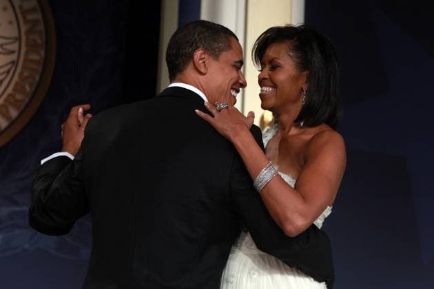 MTV & Service Nation: Live From The Youth Inaugural Ball WASHINGTON - JANUARY 20: U.S President Barack Obama and his wife First Lady Michelle Obama dance on stage during MTV & ServiceNation: Live From The Youth Inaugural Ball at the Hilton Washington on January 20, 2009 in Washington, DC. President Barack Obama was sworn in as the 44th President of the United States today, becoming the first African-American to be elected President of the US. Credit: 2009 Black Star Washington DC United States EDITORIAL USE ONLY Copyright: x2009xBlackxStarx BlackxStarx bsphotos025428