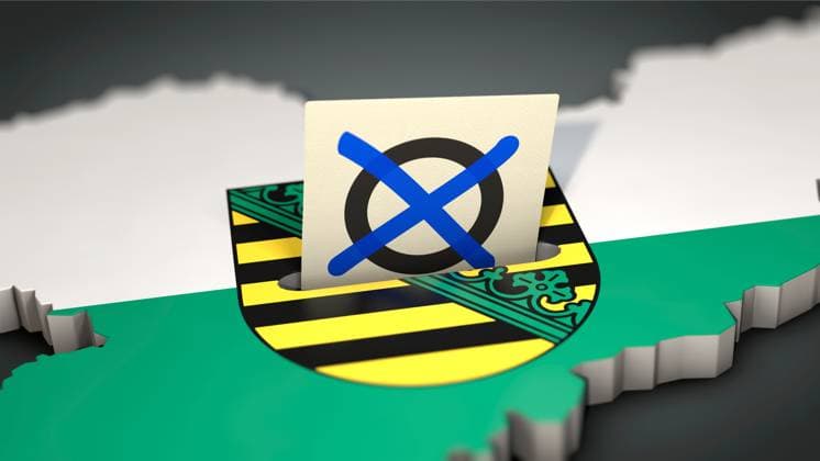Wahlen in Sachsen Symbolbild zum Thema Landtagswahlen, Kommunalwahlen usw. in Sachsen *** Elections in Saxony Symbolic image for state elections, local elections, etc. in Saxony