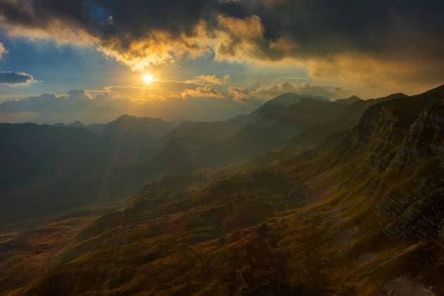 Spectacular sunset on mountain valley Spectacular sunset on the mountain valley. Beautiful view in Durmitor National Park, Montenegro, Europe Copyright: xZoonar.com Kokhanchikovx 20911677
