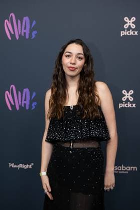 Florence Flo Windey pictured on the red carpet at the 16th edition of the MIA s (Music Industry Award) award show, in Antwerp, Wednesday 24 January 2024. The Music Industry Awards are the Flemish Music prizes handed out by the VRT and VI.BE.  JONASxROOSENS 84570342