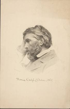 Thomas Carlyle (1795-1881) Thomas Carlyle was a Scottish author and historian. He was the most highly regarded social critic and philosopher of Victorian England who wrote on the issues of democracy, heroism and revolution. This engraving by Joseph Brown was based on an Elliott & Fry photograph. EDITORIAL USE ONLY Copyright: xx MES13321 x picturehistory019108