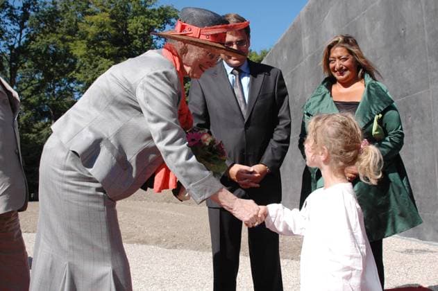 HM the Queen Margrethe II and HRH Prince Henrik attanded Inauguration of Ordrupgaard Museum news building Architect by Iraqi born Zaha Hadid Salen who was born in Babdad,Iraq in 1950, exhibtion of french painter Gauguin Ordrup Copenhagen Denmark August 30,2005