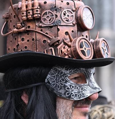 (240128) -- VENICE, Jan. 28, 2024 -- A masked man is seen during the carnival in Venice, Italy, Jan. 27, 2024. (Photo by Xinhua) ITALY-VENICE-CARNIVAL AlbertoxLingria 