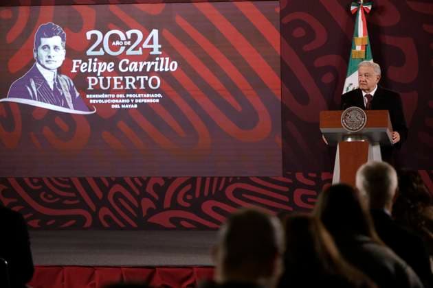 January 29, 2024, Mexico City, Mexico: The president of Mexico, Andres Manuel Lopez Obrador at a press conference before reporters in the Treasury Room at the National Palace in Mexico City. on January 29, 2024 in Mexico City, Mexico Mexico City Mexico - ZUMAe321 20240129_zia_e321_006 Copyright: xLuisxBarronx