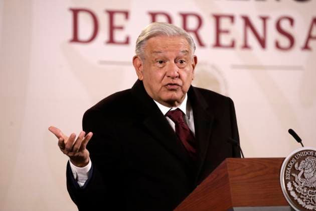 January 29, 2024, Mexico City, Mexico: The president of Mexico, Andres Manuel Lopez Obrador at a press conference before reporters in the Treasury Room at the National Palace in Mexico City. on January 29, 2024 in Mexico City, Mexico Mexico City Mexico - ZUMAe321 20240129_zia_e321_015 Copyright: xLuisxBarronx