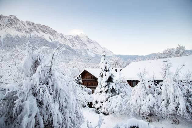 wintertime in small german village covered with snow Garmish-Partenkirchen wintertime in small german village covered with snow Garmish-Partenkirchen Copyright: xZoonar.com MelindaxNagyx 21099611