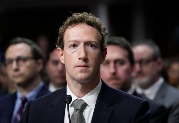 News Themen der Woche KW05 News Bilder des Tages Mark Zuckerberg, Founder and CEO of Meta, testifies during a Senate Judiciary Committee hearing entitled Big Tech and the Online Child Sexual Exploitation Crisis at the U.S. Capitol in Washington DC on Wednesday, January 31, 2024.  WAP20240131640 KENxCEDENO