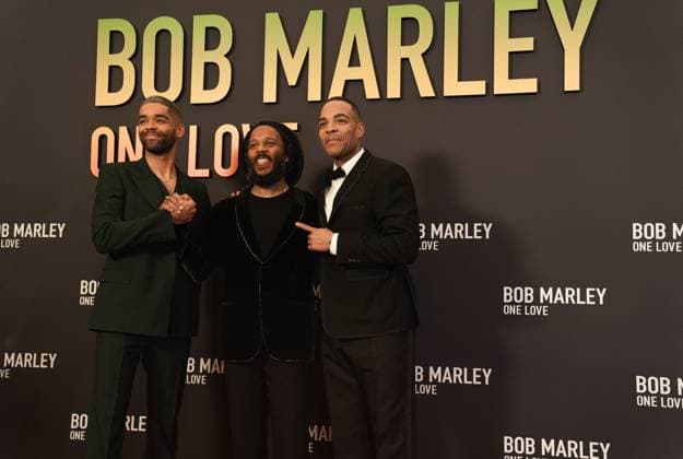 Entertainment Bilder der Woche KW05 Entertainment Bilder des Tages Premiere of Bob Marley: One Love at Le Grand Rex. Kingsley Ben-Adir, Ziggy Marley and Reinaldo Marcus Green 301191 2024-02-01 Paris France  Copyright: xIvankaxVoisinx xStarfacex STAR_301191_051