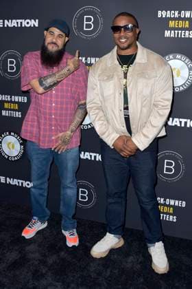 Grouchy Greg Watkins und Shawn Holiday beim Economic Justice Summit der Black Music Action Coalition bei Live Nation. Beverly Hills, 01.02.2024