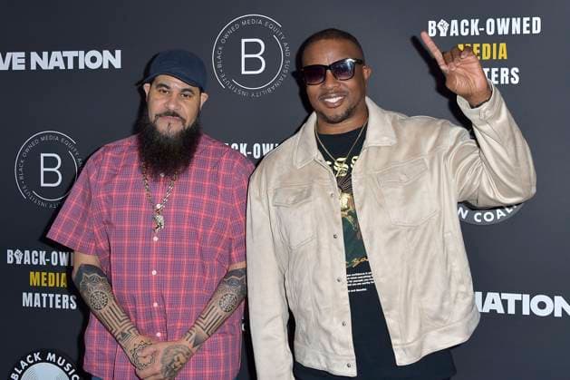 Grouchy Greg Watkins und Shawn Holiday beim Economic Justice Summit der Black Music Action Coalition bei Live Nation. Beverly Hills, 01.02.2024