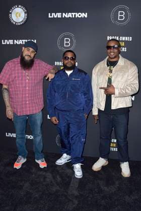 Grouchy Greg Watkins, Willie Prophet Stiggers und Shawn Holiday beim Economic Justice Summit der Black Music Action Coalition bei Live Nation. Beverly Hills, 01.02.2024