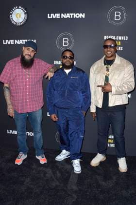 Grouchy Greg Watkins, Willie Prophet Stiggers und Shawn Holiday beim Economic Justice Summit der Black Music Action Coalition bei Live Nation. Beverly Hills, 01.02.2024
