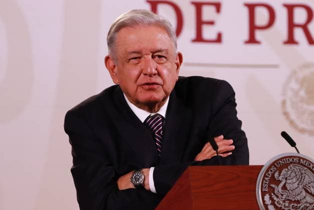 February 2, 2024, Mexico City, Mexico: President of Mexico, Andro s Manuel LoÂ³pez Obrador, gesticulates while speak during the briefing conference in front of reporters at the National Palace. on February 2, 2024 in Mexico City, Mexico. Mexico City Mexico - ZUMAe321 20240202_zia_e321_036 Copyright: xCarlosxSantiagox