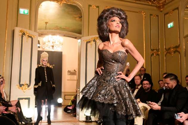 Lu Sierra bei der Harald Glööckler Pompöös Iconic Couture Show im Ermelerhaus. Berlin, 02.02.2024