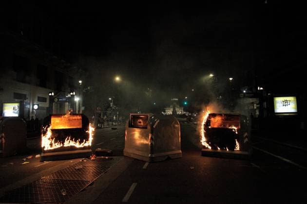 February 2, 2024, Buenos Aires, Federal Capital, Argentina: February 2, 2024, Buenos Aires, Argentina: The security agencies of the Argentine state strongly repressed demonstrators who were protesting in the vicinity of the nation s Congress in repudiation of the approval, in the chamber of deputies, of the controversial Omnibus Law of the newly elected president, Javier Milei. In the repression, older adults were beaten, run over, and sprayed with pepper spray. They also strongly detained a photographer. Buenos Aires Argentina - ZUMAa179 20240202_aap_a179_019 Copyright: xRobertoxAlmeidaxAveledox