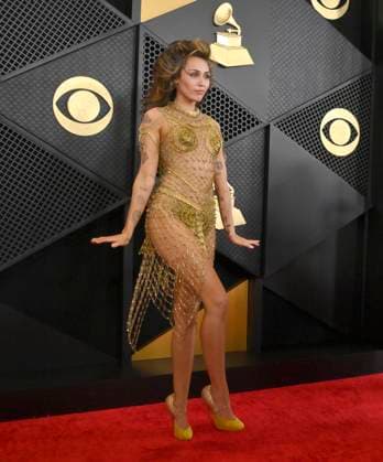 Miley Cyrus attends the 66th annual Grammy Awards at the Crypto.com Arena in Los Angeles on Sunday, February 4, 2024.  LAP20240204069 JIMxRUYMEN