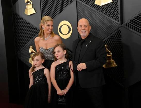 (L-R) Alexis Roderick, Della Rose Joel, Billy Joel, and Remy Anne Joel attend the 66th annual Grammy Awards at the Crypto.com Arena in Los Angeles on Sunday, February 4, 2024.  LAP20240204081 JIMxRUYMEN