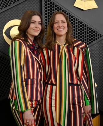 Rebecca Lovell and Megan Lovell of Larkin Poe attend the 66th annual Grammy Awards at the Crypto.com Arena in Los Angeles on Sunday, February 4, 2024.  LAP20240204098 JIMxRUYMEN